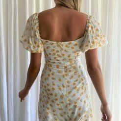 One & Only Collection The You Are My Sunshine Yellow Flower Mini Dress