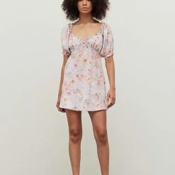Grade And Gather Dresses The Romantic Rose Satin Floral Mini Dress