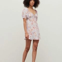 Grade And Gather Dresses The Romantic Rose Satin Floral Mini Dress