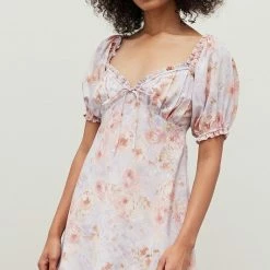 Grade And Gather Dresses The Romantic Rose Satin Floral Mini Dress