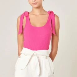Sugar Lips Tops The Breck Essential Scoop Neck Tie Tank