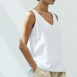 Grade & Gather Tops The Veronica Ray Hem Gauze Tank