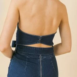Flying Tomato The Charlotte Denim Halter Jumpsuit Jumpsuits