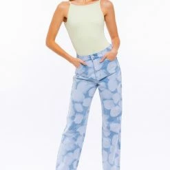 Le Lis The Cloudy Days High Waist Straight Leg Denim Pants Jeans