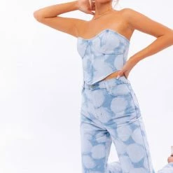 Le Lis The Cloudy Days High Waist Straight Leg Denim Pants Jeans