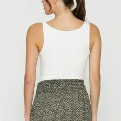 Final Touch The Stella Square Neck Double Layer Tank Bodysuit Tops