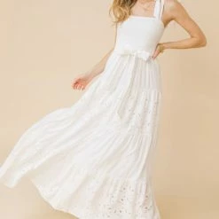 Flying Tomato Dresses The Cailin Woven And Lace Maxi Dress