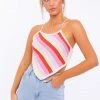 Le Lis The 70's Called Striped Crochet Halter Tank