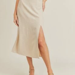 Lush Clothing Tops The Twist & Shout One-Shoulder Crop Top & Midi Skirt Set