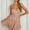 One & Only Collection Dresses The Sienna Pink Floral Flutter Mini Dress