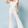 Flying Tomato Jumpsuits The Renna White Ruffle Flared Leg Jumpsuit