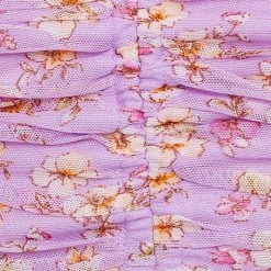 Le Lis The Field Of Flowers Mesh Ruched Cropped Tank