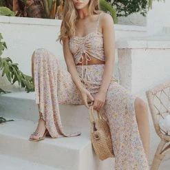 Blue B Tops The Camille Floral Cami And Palazzo Pant Set