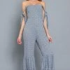 Aakaa Jumpsuits The Layla Blue Printed Tie Jumpsuit