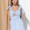 In The Beginning Clothing The Carolina Baby Blue Gauze Romper