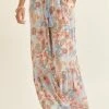 Promesa USA The Fiona Blue Floral Tie Front Palazzo Pants