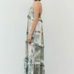 Grade & Gather The Wrinkle In Thyme Tie Dye Tiered Maxi Dress Dresses
