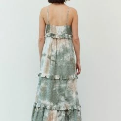Grade & Gather The Wrinkle In Thyme Tie Dye Tiered Maxi Dress Dresses