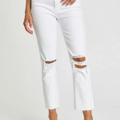 Eunina The Ally White Ultra High Rise Straight Jeans
