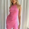 One & Only Collection The Barbie Girl Hot Pink Halter Mini Dress Dresses