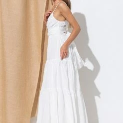 In The Beginning Clothing The Santorini White Maxi Dress