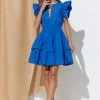 In The Beginning Clothing The Riza Royal Blue Babydoll Mini Dress