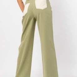 Le Lis The Justine Tan & White Colorblock Straight Jeans Pants