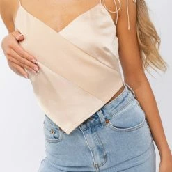 Le Lis The Bridget Cream Color Block Satin Camisole