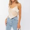 Le Lis The Bridget Cream Color Block Satin Camisole