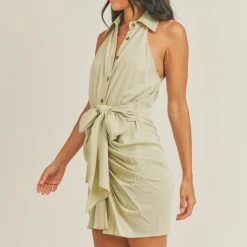Mable The Starlit Sage Tencil Button Down Mini Dress
