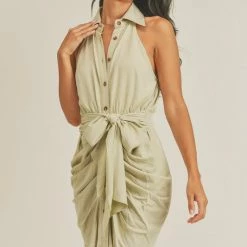 Mable The Starlit Sage Tencil Button Down Mini Dress