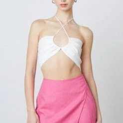 Cotton Candy LA The Rush Linen Envelope Skort Skirts