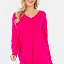 Dreamers The Frankie Front Seam V Neck Sweater