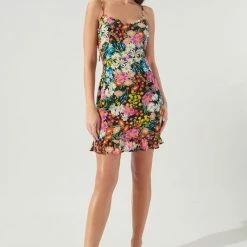 Sugar Lips Dresses The Lupita Floral Kaia Tie Strap Ruffle Mini Dress