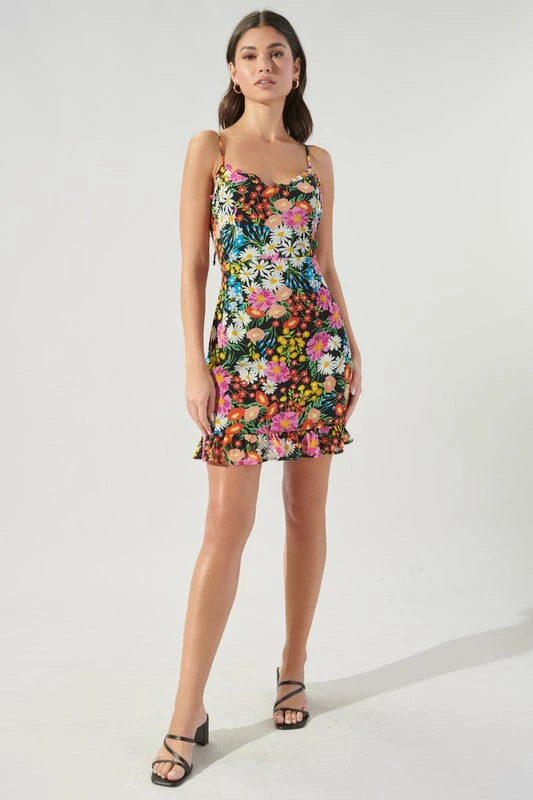Sugar Lips Dresses The Lupita Floral Kaia Tie Strap Ruffle Mini Dress