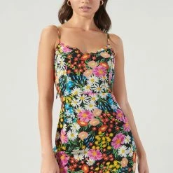 Sugar Lips Dresses The Lupita Floral Kaia Tie Strap Ruffle Mini Dress