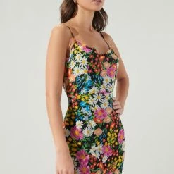 Sugar Lips Dresses The Lupita Floral Kaia Tie Strap Ruffle Mini Dress