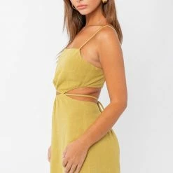 Le Lis Dresses The Citron Cutout Tie Mini Dress