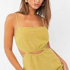 Le Lis Dresses The Citron Cutout Tie Mini Dress