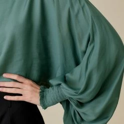 Mustard Seed The Jane Balsam Green Puff Sleeve Top