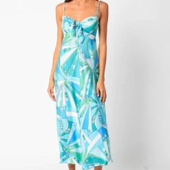 Olivaceous The Stevie Turquoise Print Maxi Dress Dresses