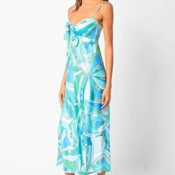 Olivaceous The Stevie Turquoise Print Maxi Dress Dresses