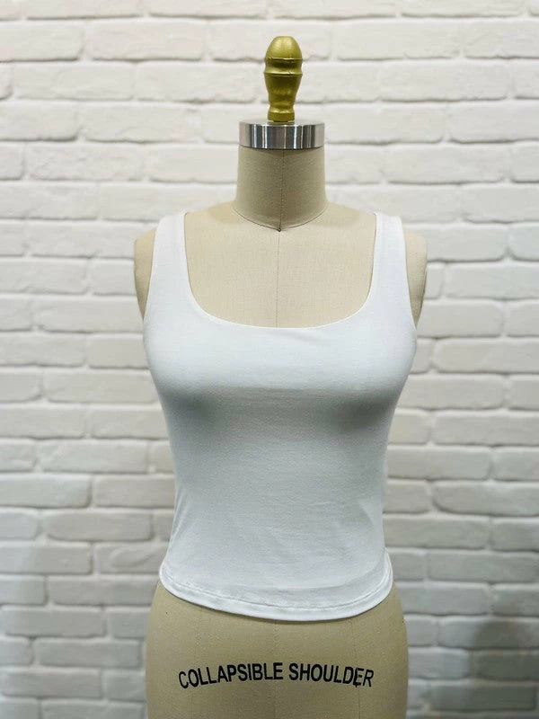 MIOU MUSE Tops The Sarai Double Layered Square Neck Tank Top