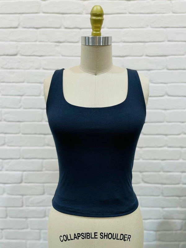 MIOU MUSE Tops The Sarai Double Layered Square Neck Tank Top