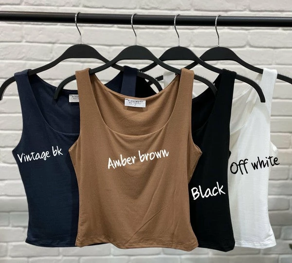 MIOU MUSE Tops The Sarai Double Layered Square Neck Tank Top