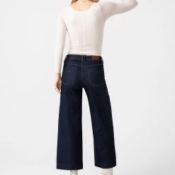 The Greta Solid Dark Wash High Waist Culotte By Unpublished