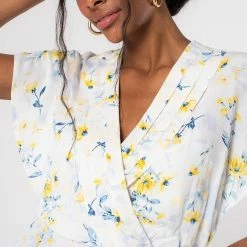 Love Stitch Tops The Nantucket Creamy Yellow Floral