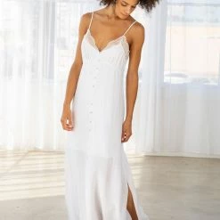 Love Stitch Dresses The Bohemian Button Front Sleeveless Maxi Dress