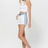 Vervet The Married An Angel Contrast Two Tone Denim Shorts
