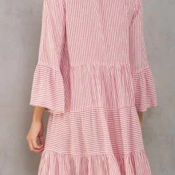 Love Stitch Dresses The Harlow Red & White Striped Tiered Mini Dress